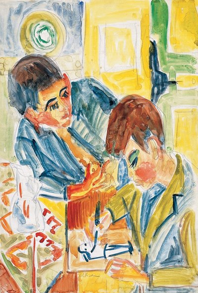 Niños dibujando de Ernst Ludwig Kirchner